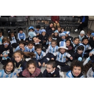 Festejos por el Día de la Bandera con los niños de Jardín